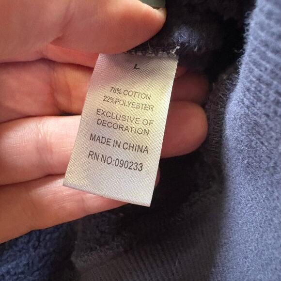 PacSun navy blue NYC pullover crew sweatshirt SIZE L - Picture 4 of 6